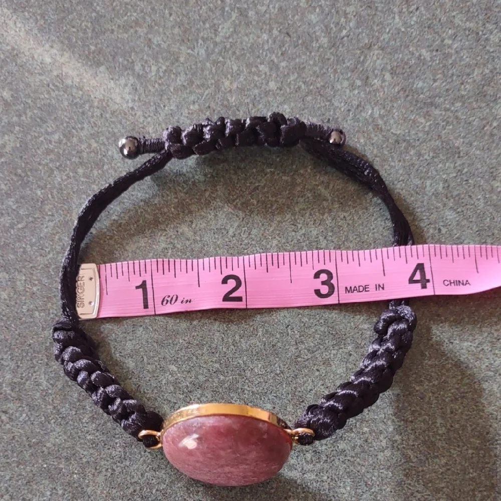 Pink Rhodonite Adjustable Bracelet
